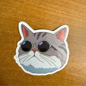 Cool Cat Sticker with Sunglasses‎